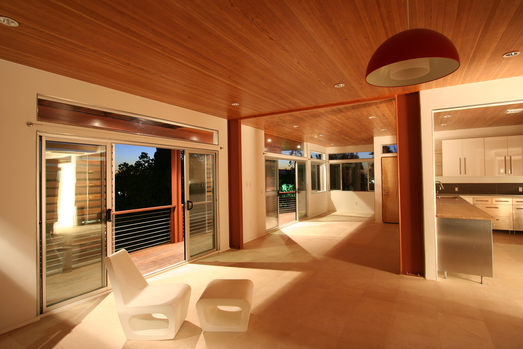 Ceiling Douglas Fir wood in POrtland home stylish modern